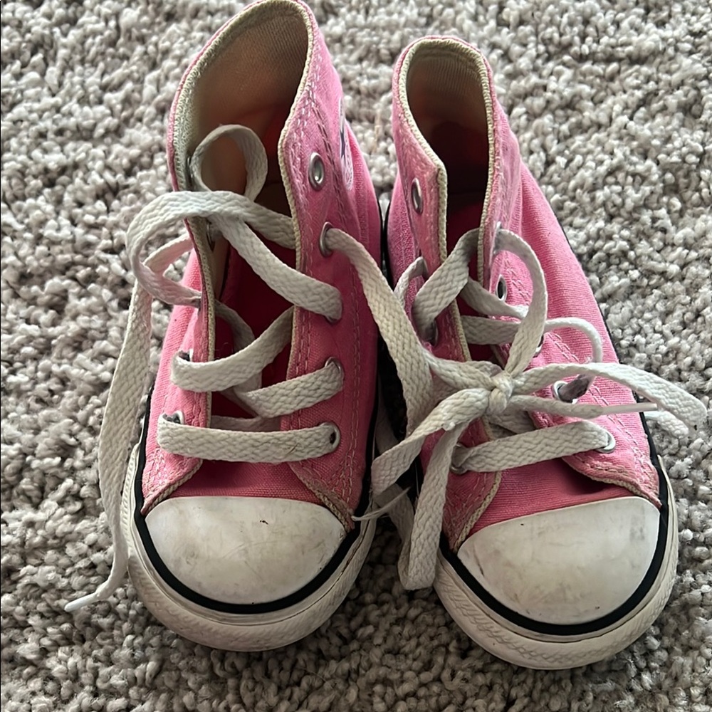 Kids Pink High-Top Sneakers